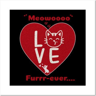 Valentine Cat Love T Shirt Unisex Cat parent Posters and Art